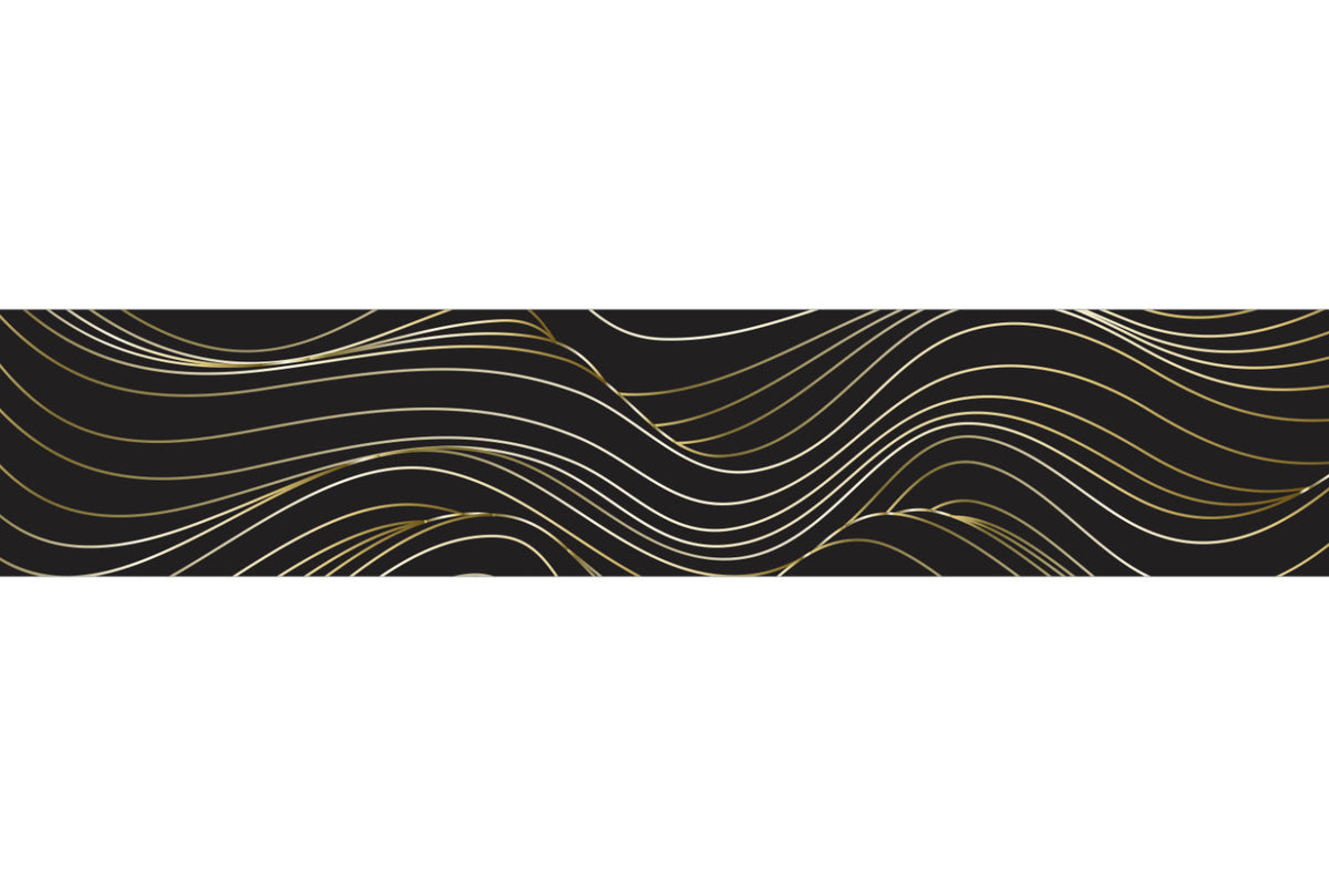 Küchenrückwand Schwarz Gold Wellen Design