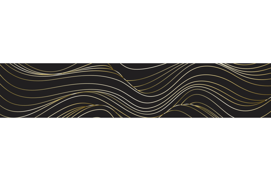 Küchenrückwand Schwarz Gold Wellen Design
