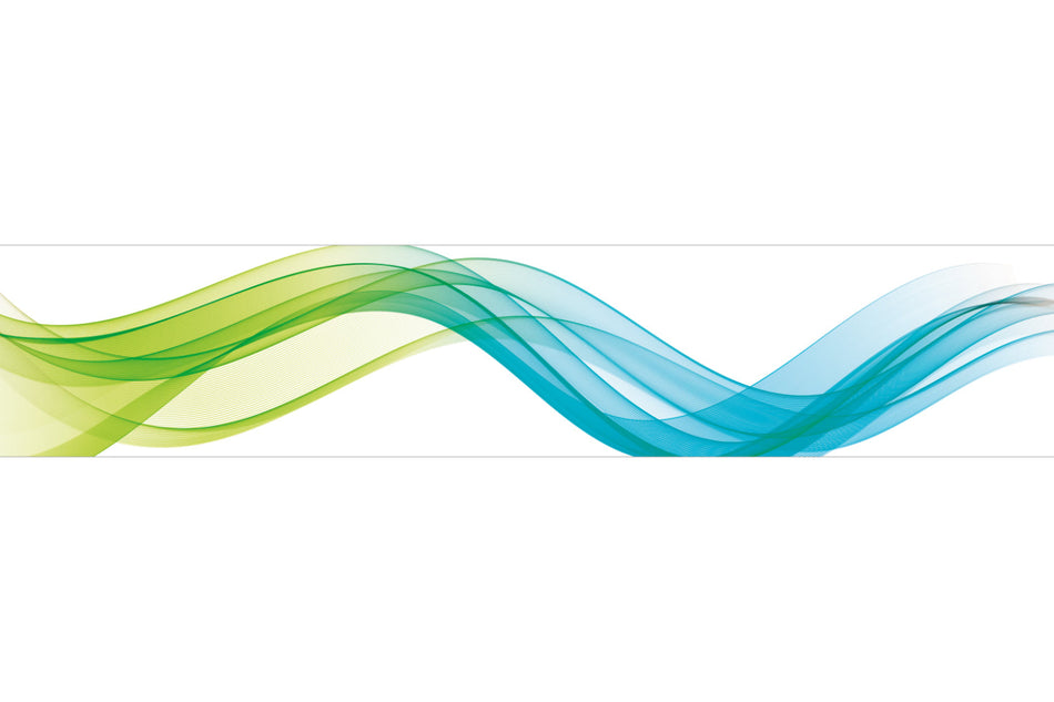 Küchenrückwand Blau Grün Wellen Design