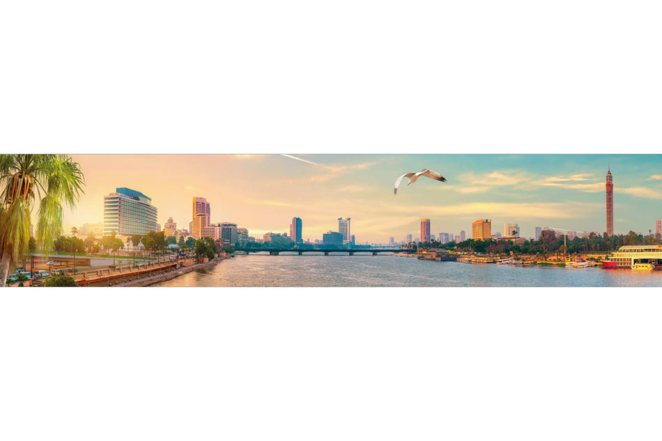 Küchenrückwand Skyline am Fluss