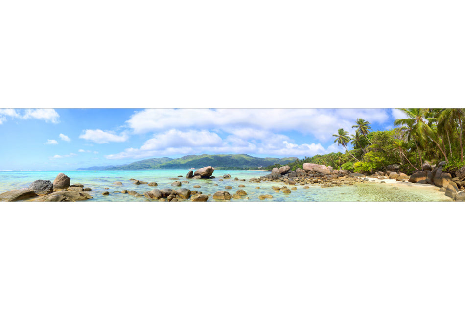 Küchenrückwand Tropischer Strand mit Palmen