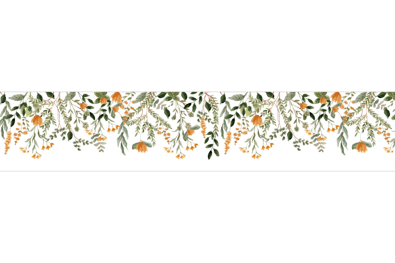 Küchenrückwand Blätter und Blüten Aquarellstil