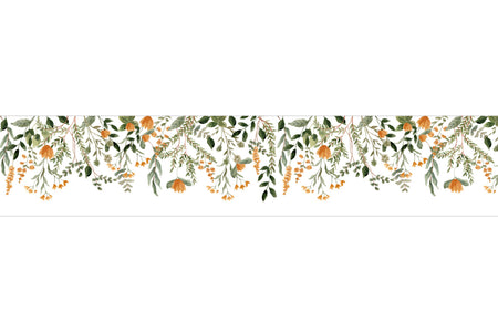 Küchenrückwand Blätter und Blüten Aquarellstil