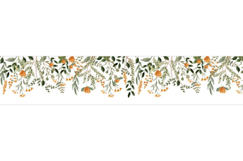 Küchenrückwand Blätter und Blüten Aquarellstil