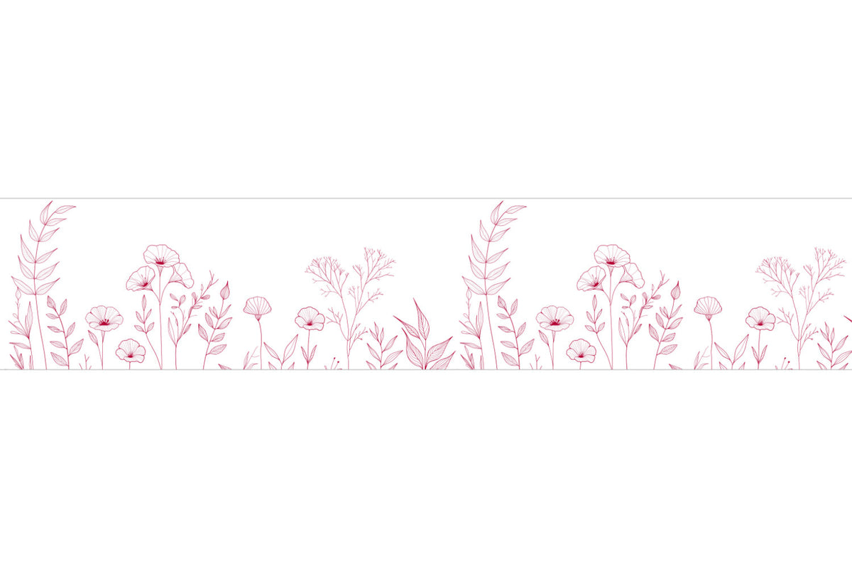 Küchenrückwand Line Art Blumenmotiv