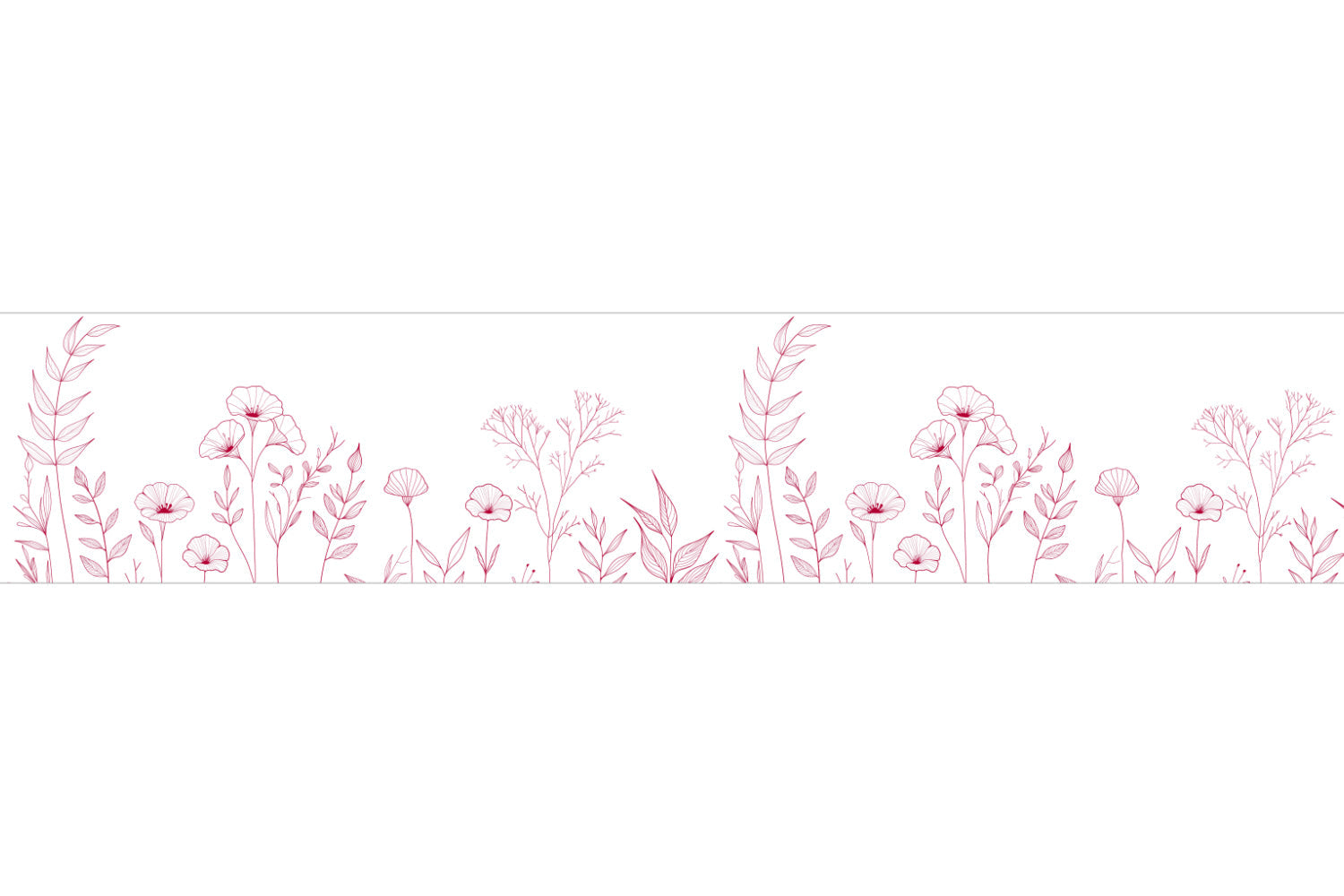 Küchenrückwand Line Art Blumenmotiv