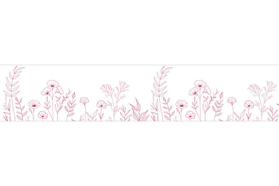 Küchenrückwand Line Art Blumenmotiv