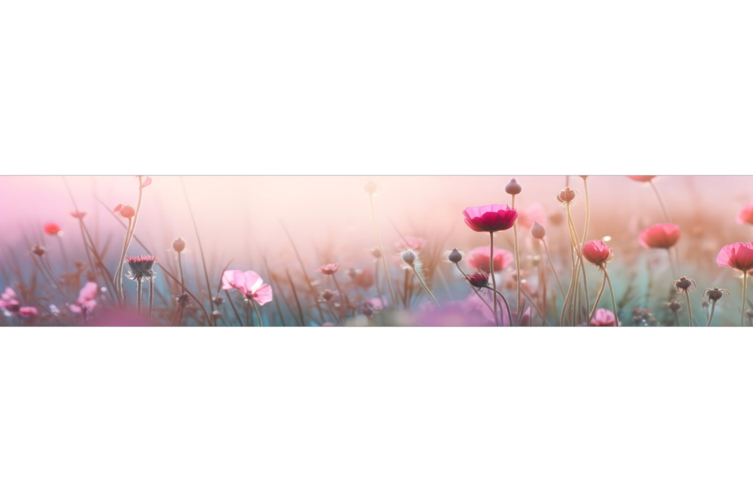 Küchenrückwand Pastellfarben Blumenfeld