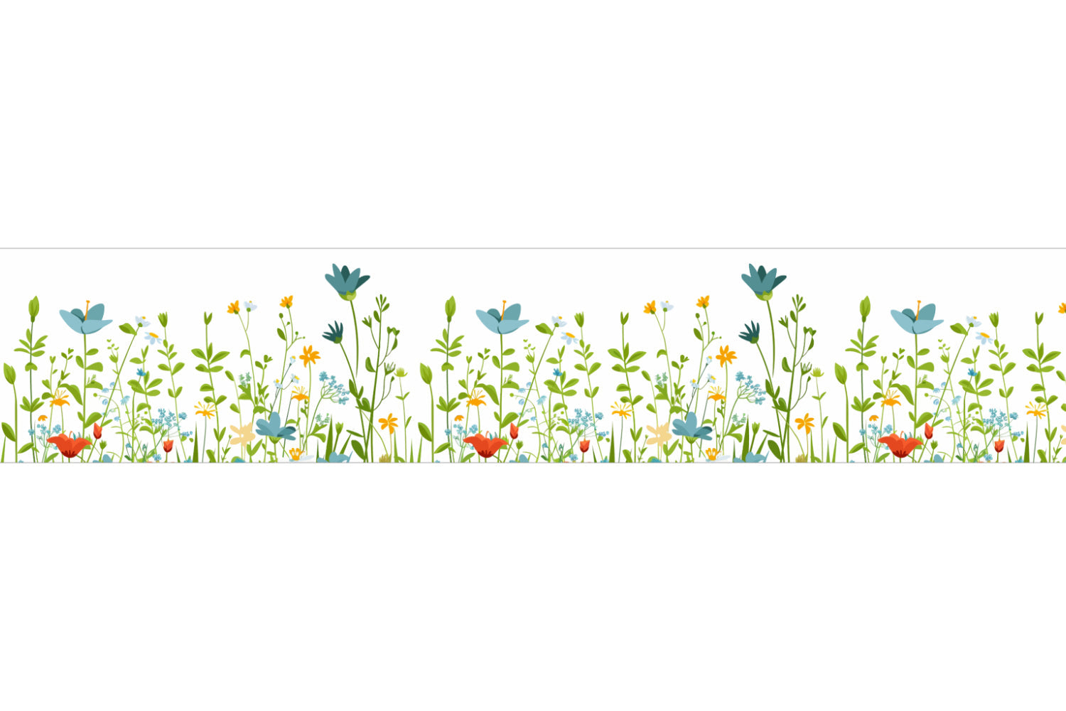 Küchenrückwand Blumenwiese Illustration
