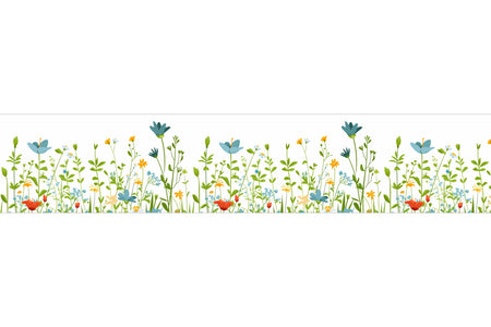 Küchenrückwand Blumenwiese Illustration