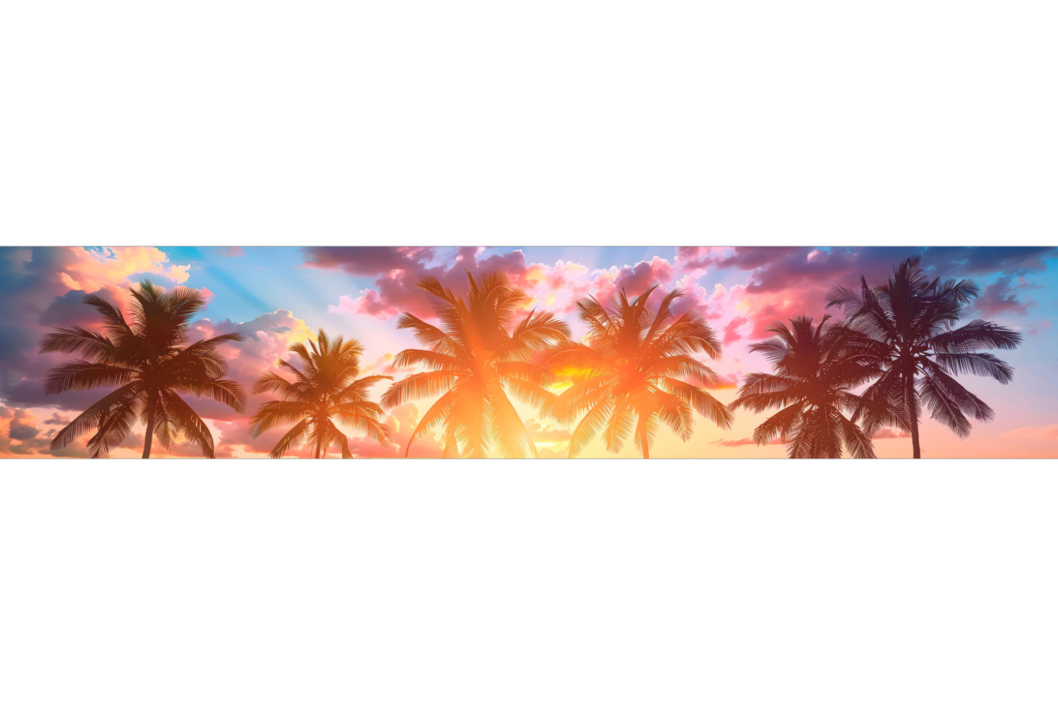 Küchenrückwand Palmen im Sonnenuntergang