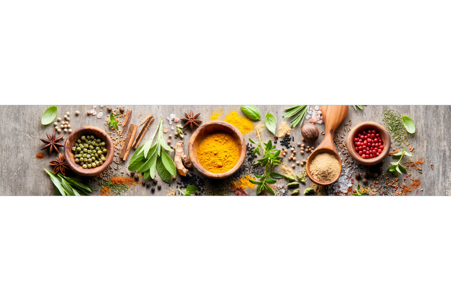 Küchenrückwand Gewürze und Kräuter