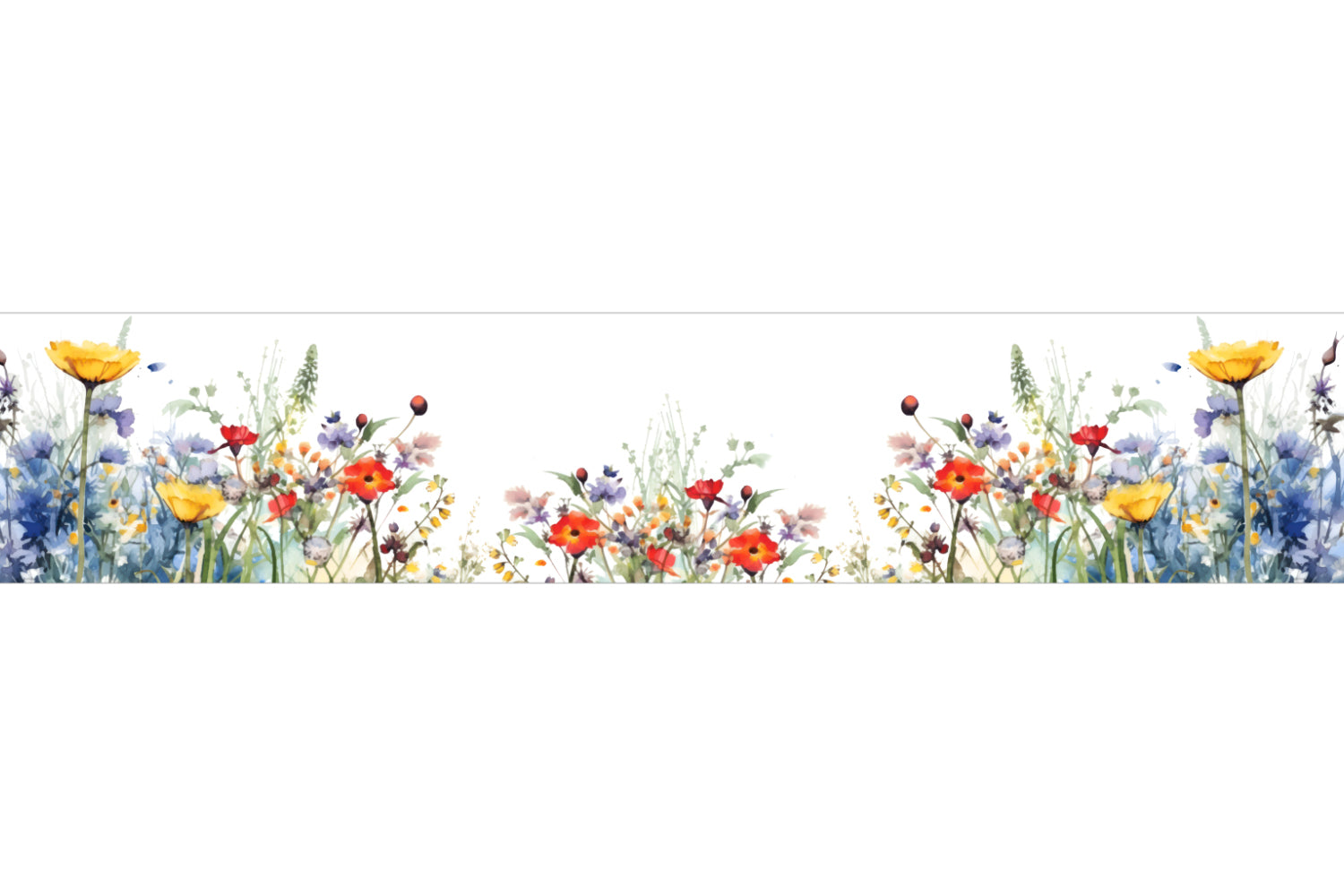 Küchenrückwand Aquarell Blumenwiese