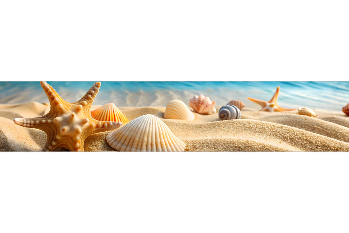 Küchenrückwand Strand mit Seesternen