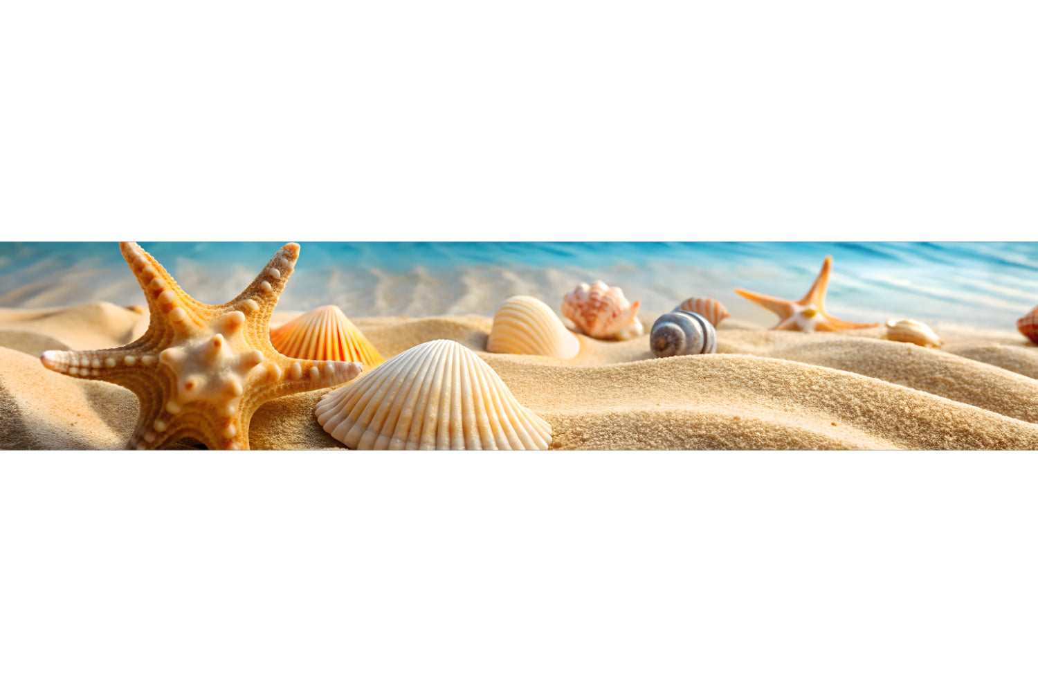 Küchenrückwand Strand mit Seesternen