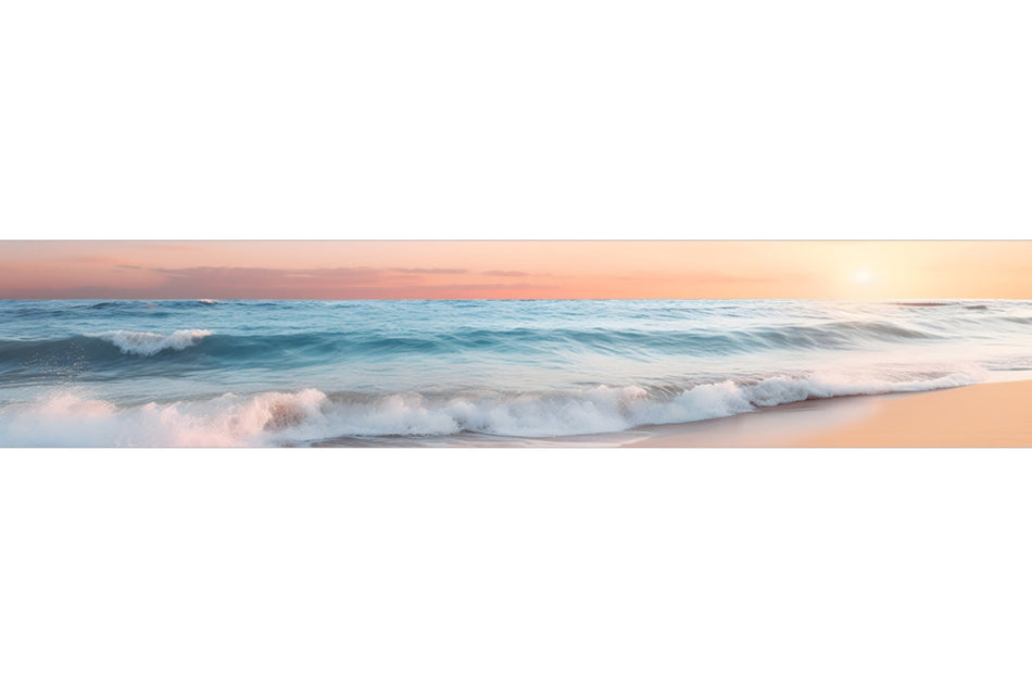 Küchenrückwand Meereswellen im Sonnenuntergang
