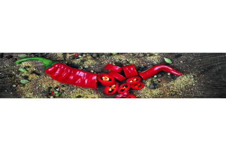 Küchenrückwand Chili und Gewürze