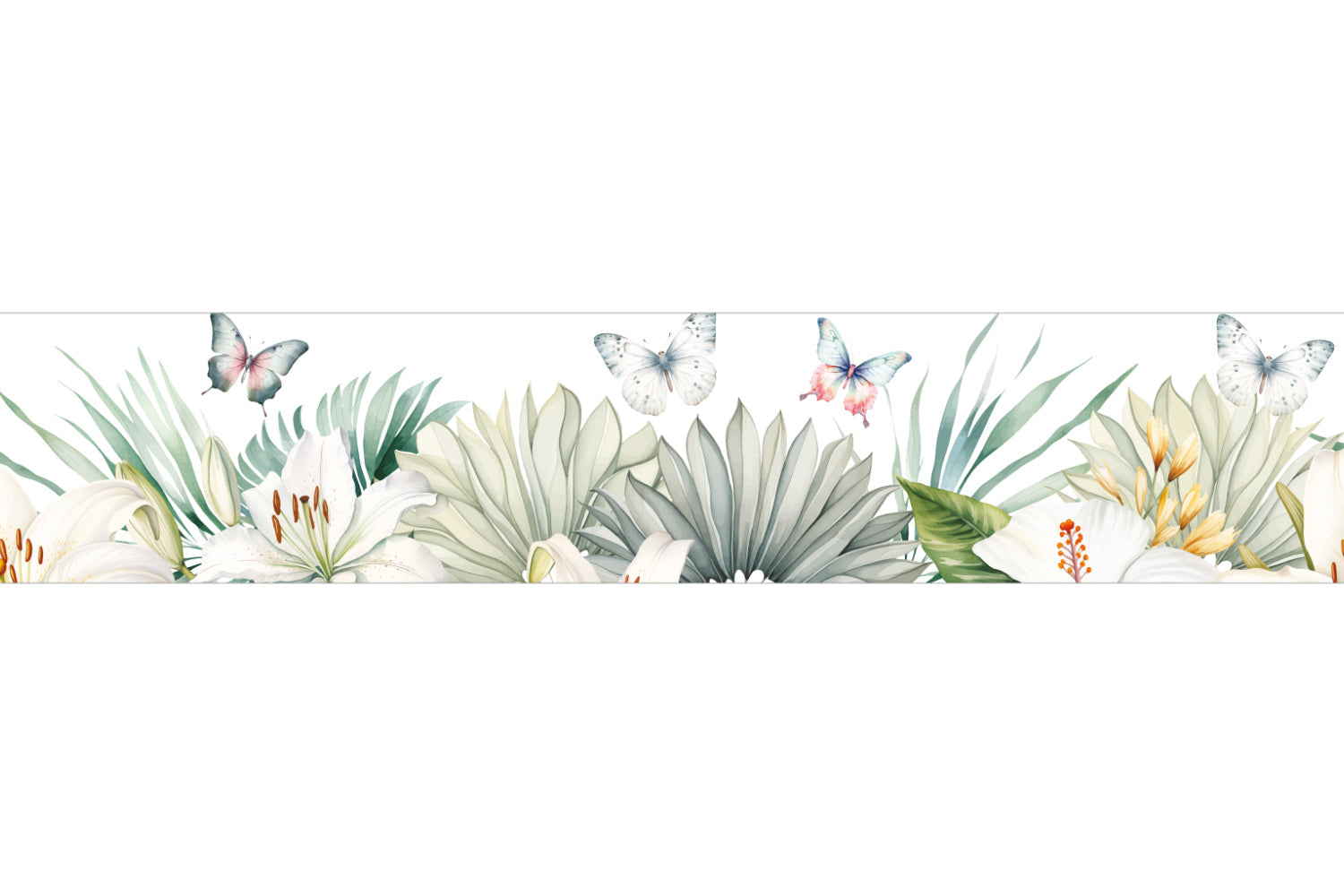 Küchenrückwand Schmetterlinge und Blumen