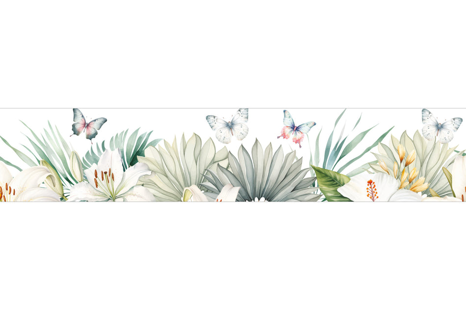 Küchenrückwand Schmetterlinge und Blumen