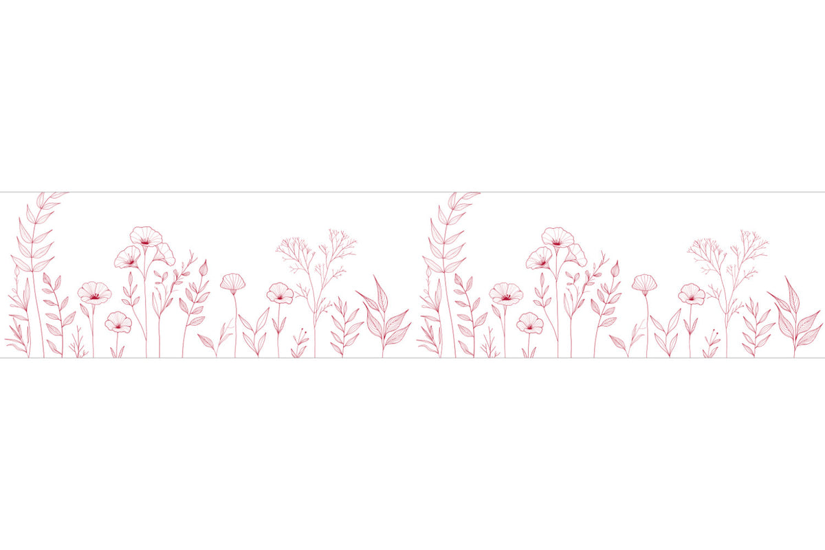 Küchenrückwand Minimalistische Blumenzeichnung