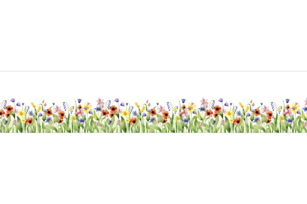 Küchenrückwand Aquarell Blumenwiese