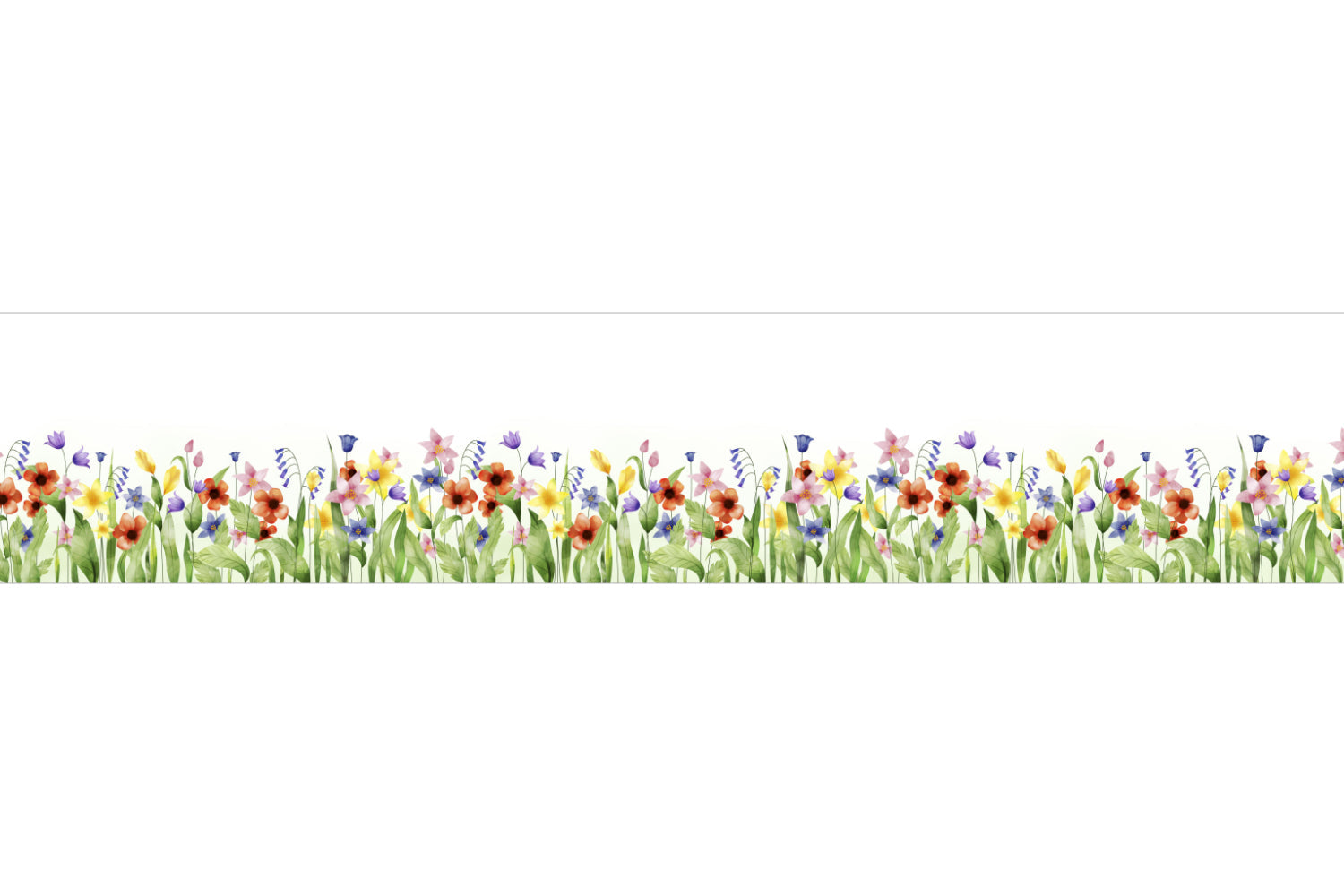 Küchenrückwand Aquarell Blumenwiese