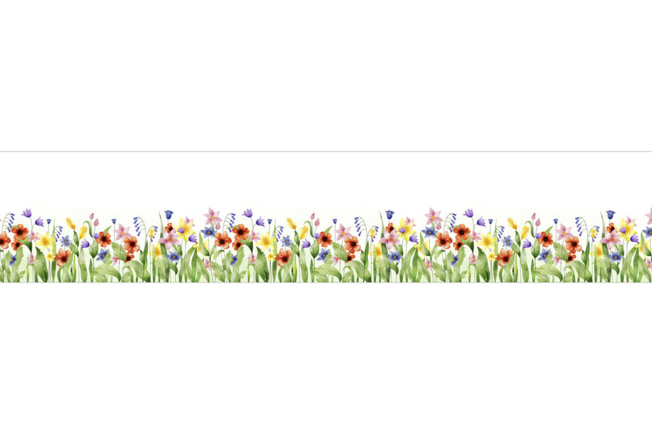 Küchenrückwand Aquarell Blumenwiese