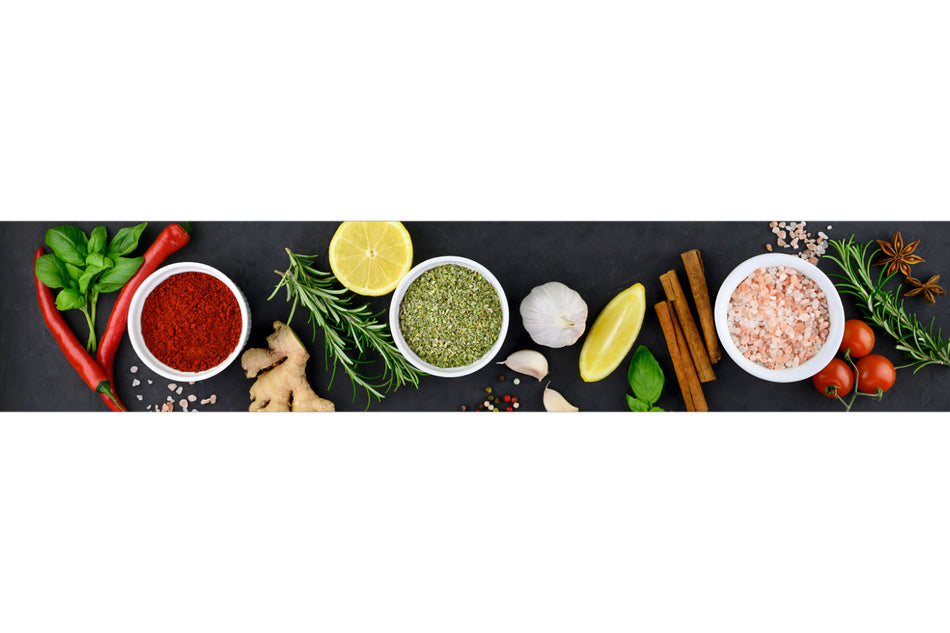 Küchenrückwand Gewürze und Kräuter