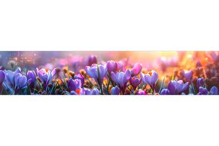 Küchenrückwand Lila Blumen im Sonnenlicht