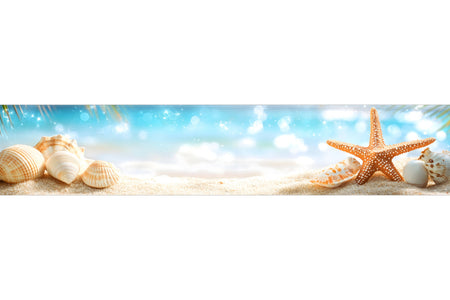 Küchenrückwand Strand mit Muscheln