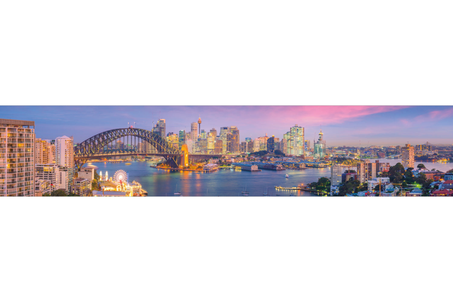 Küchenrückwand Stadtpanorama mit Brücke