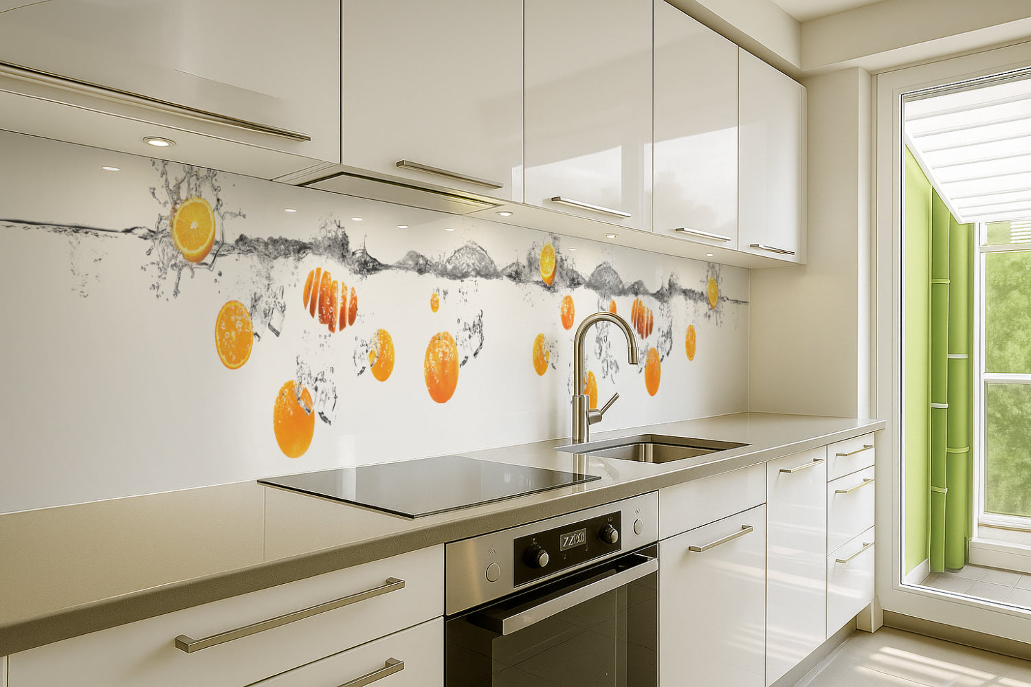 Küchenrückwand Orange Spritzwasser