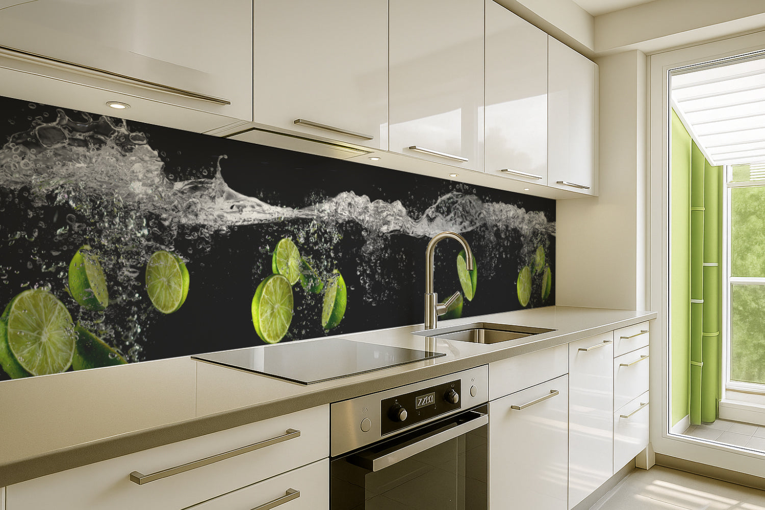 Küchenrückwand Limetten im Wasser