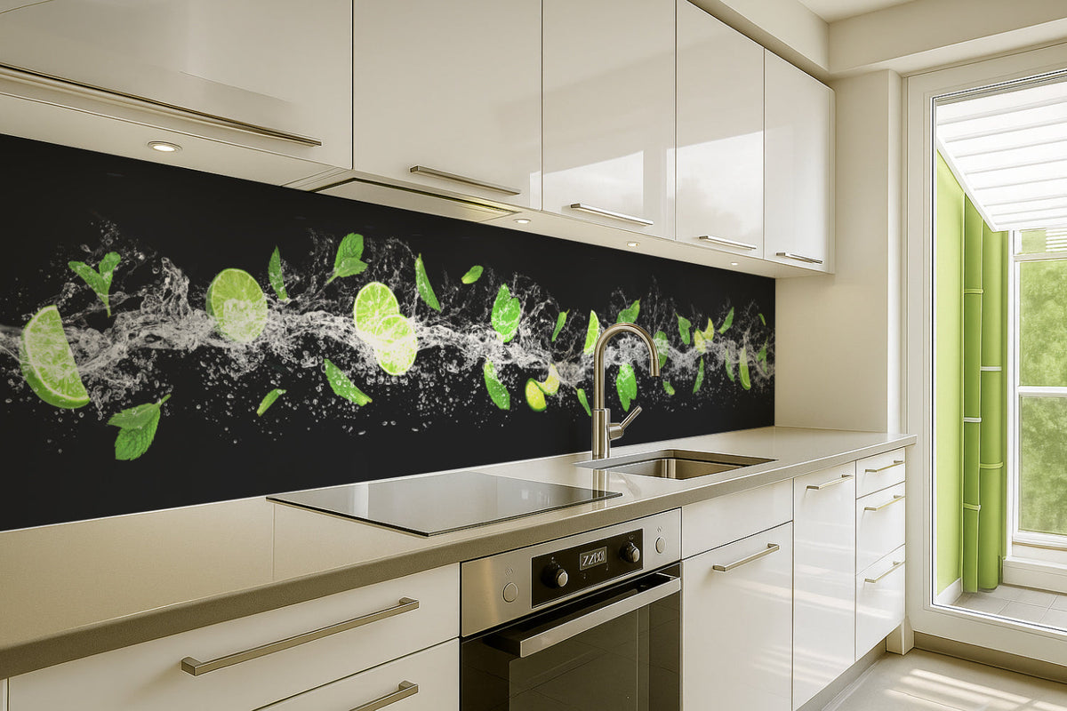 Küchenrückwand Limette Minze
