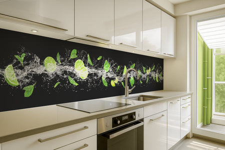 Küchenrückwand Limette Minze