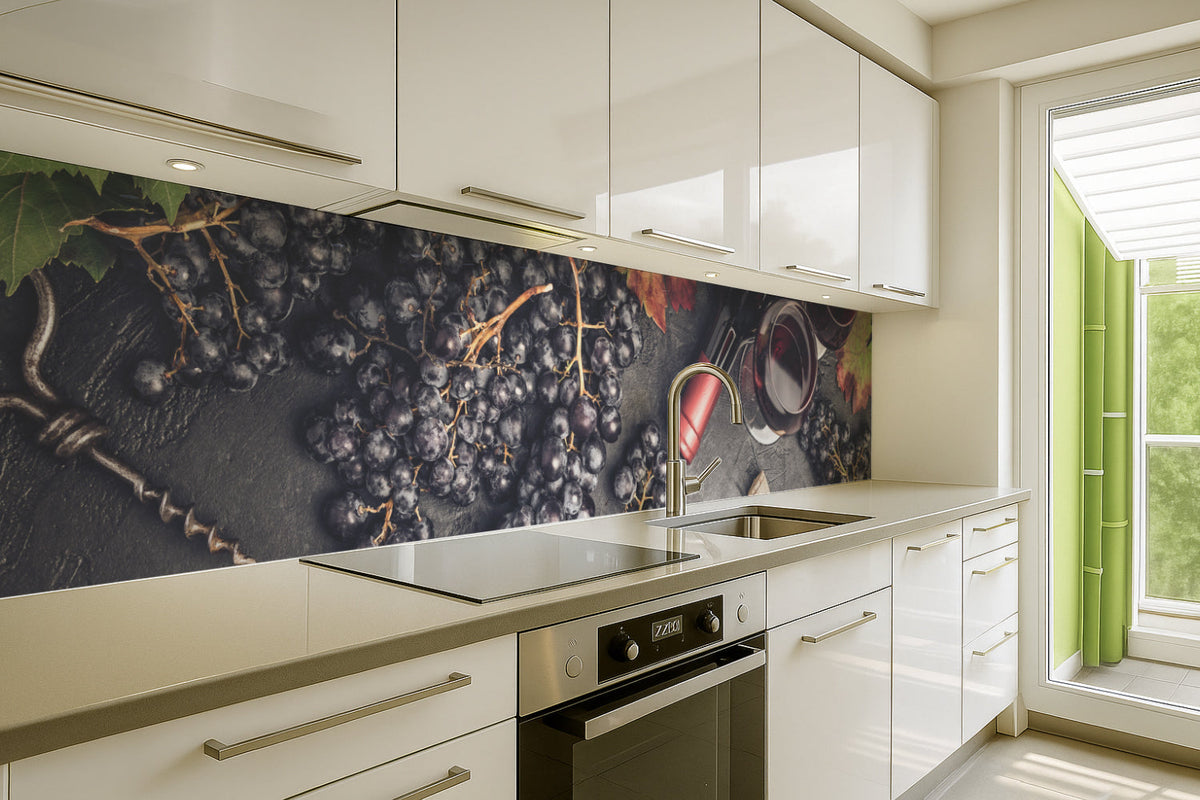Küchenrückwand Wein & Trauben