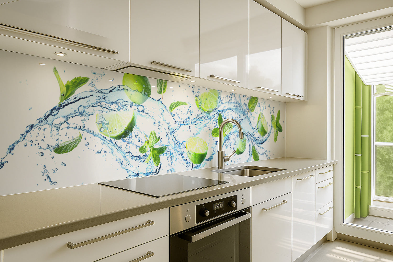 Küchenrückwand Wasser & Limetten