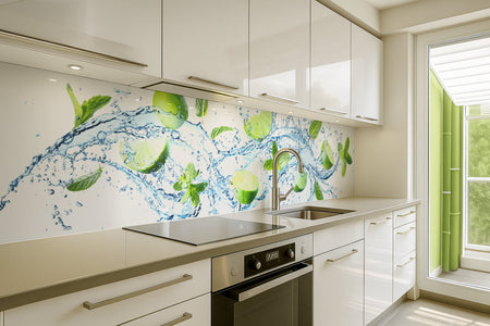Küchenrückwand Wasser & Limetten
