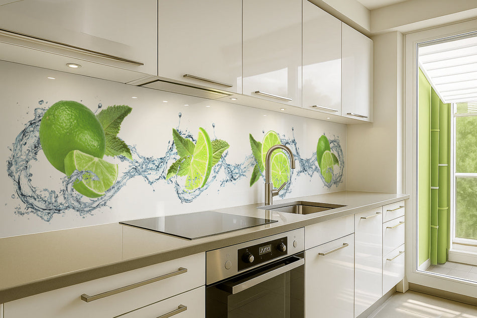 Küchenrückwand Minze & Limette