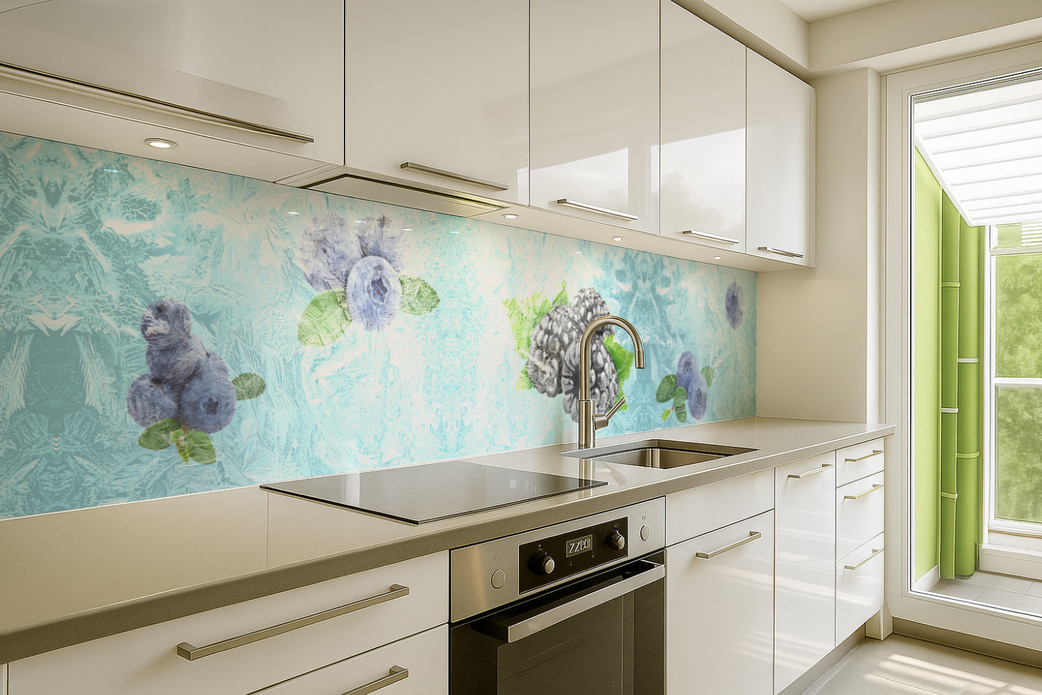 Küchenrückwand Beeren im Eis