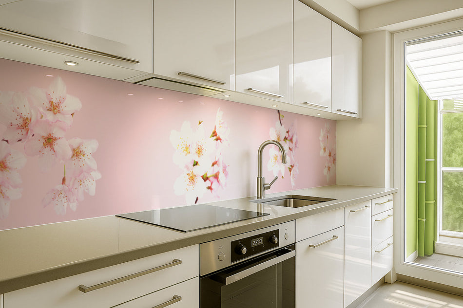 Küchenrückwand Kirschblüten Rosa