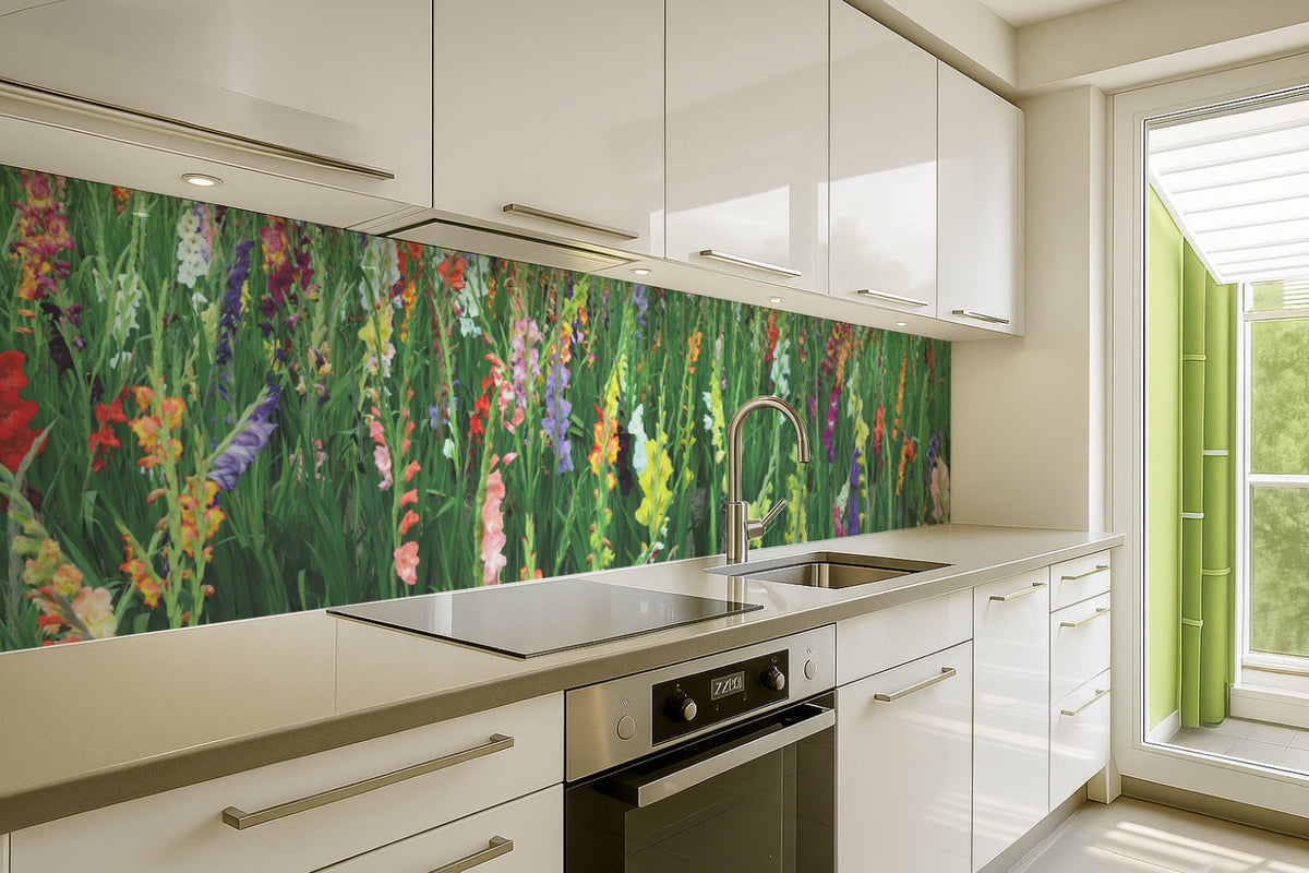 Küchenrückwand Bunte Blumen
