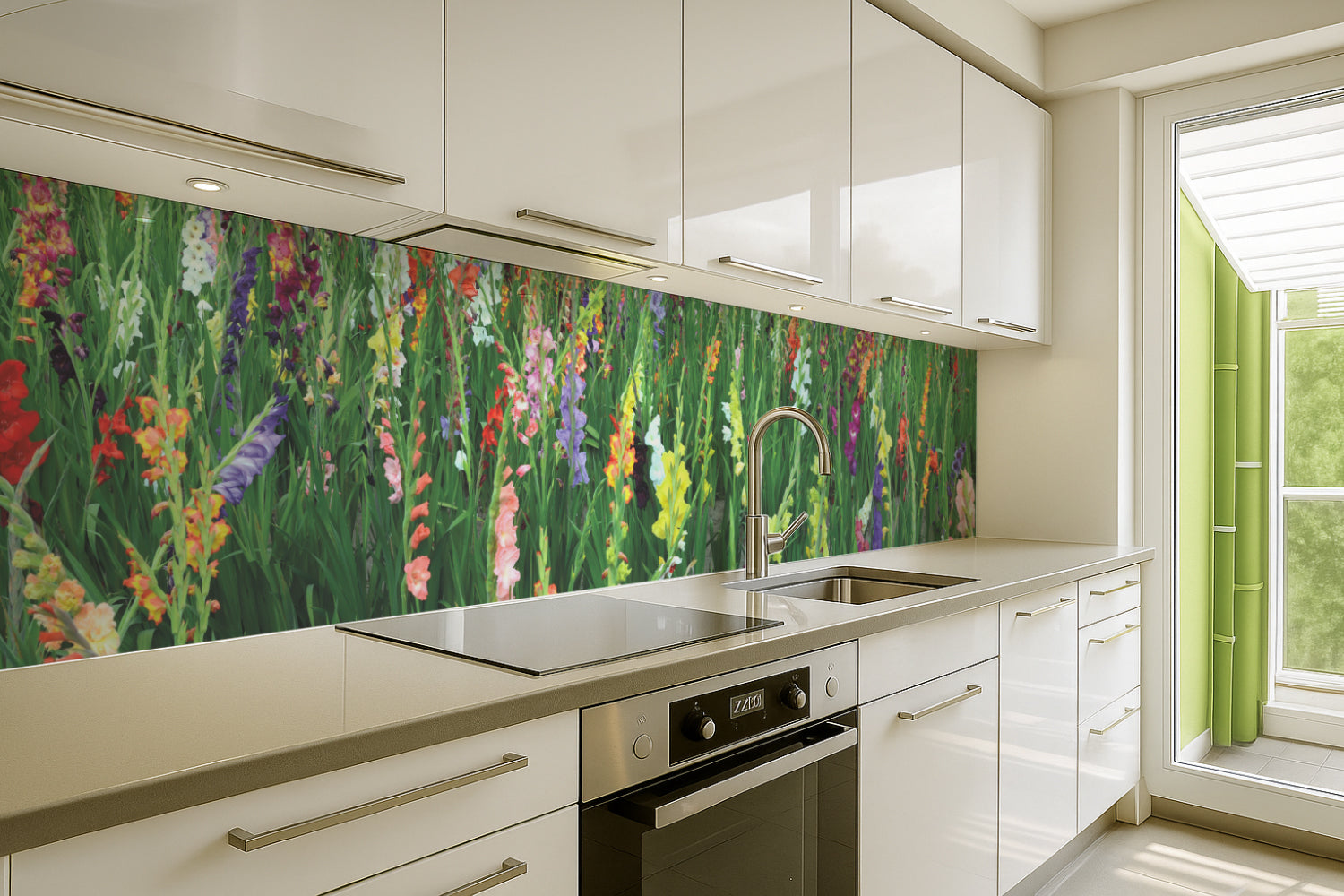 Küchenrückwand Bunte Blumen