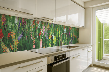 Küchenrückwand Bunte Blumen