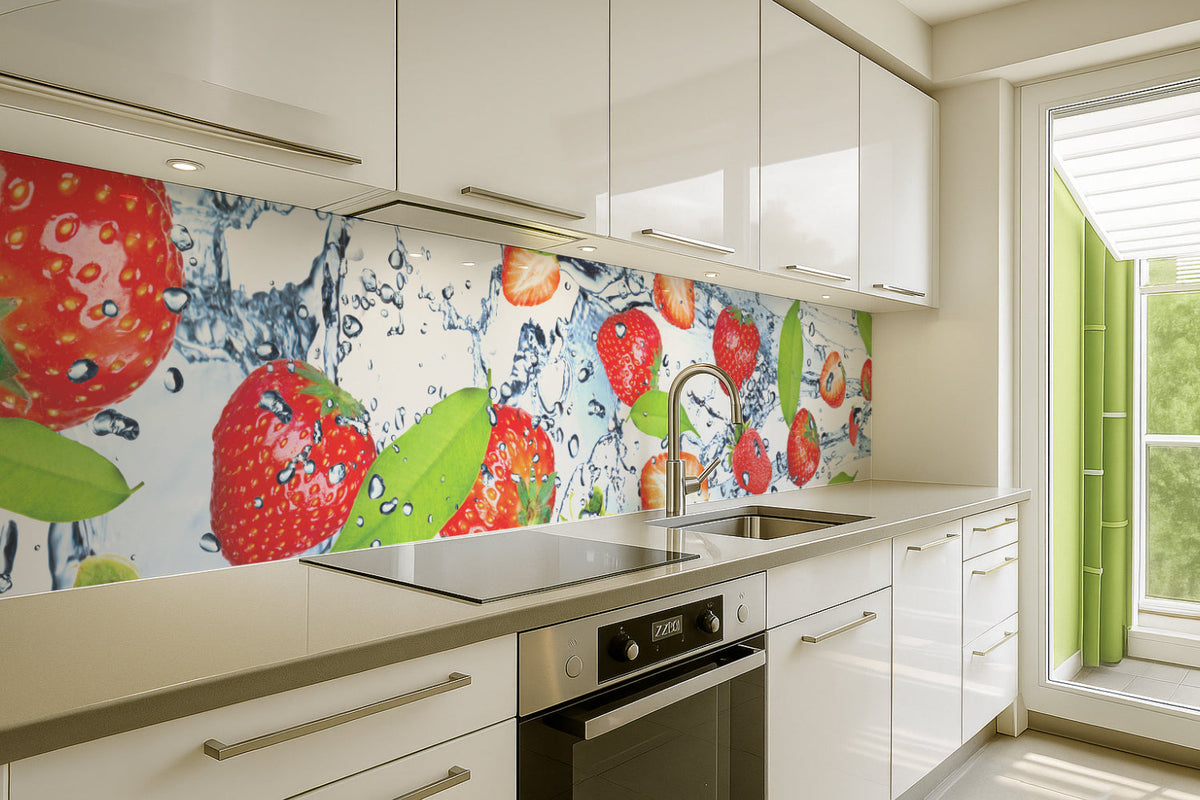 Küchenrückwand Erdbeeren Splash