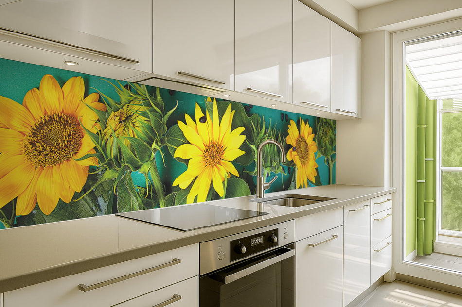 Küchenrückwand Sommerblumen Gelb
