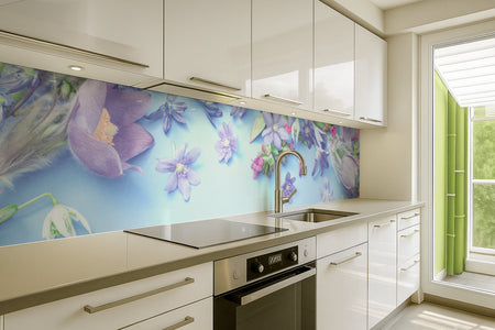 Küchenrückwand Zarte Blüten