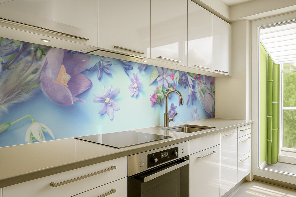 Küchenrückwand Zarte Blüten