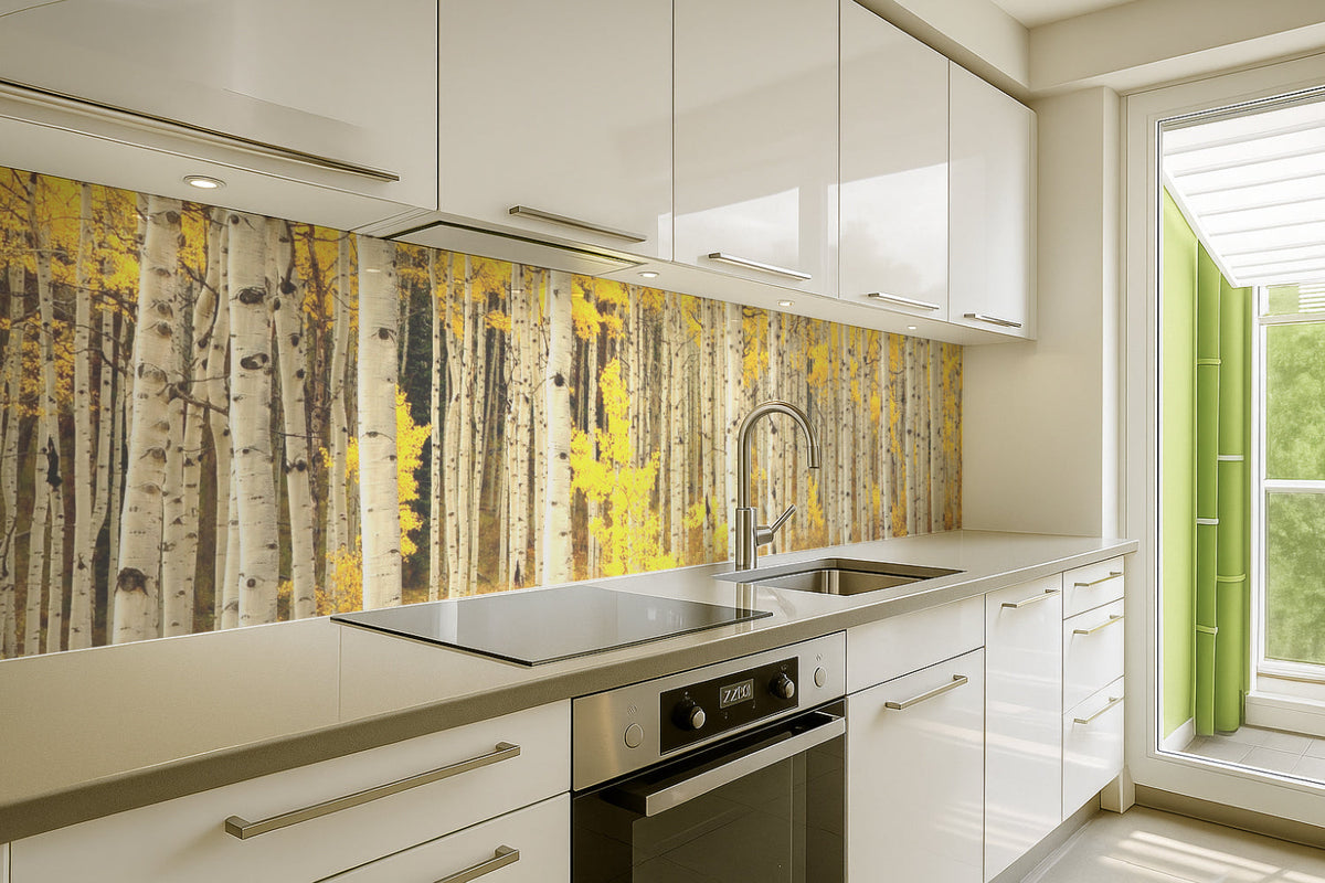 Küchenrückwand Birkenwald