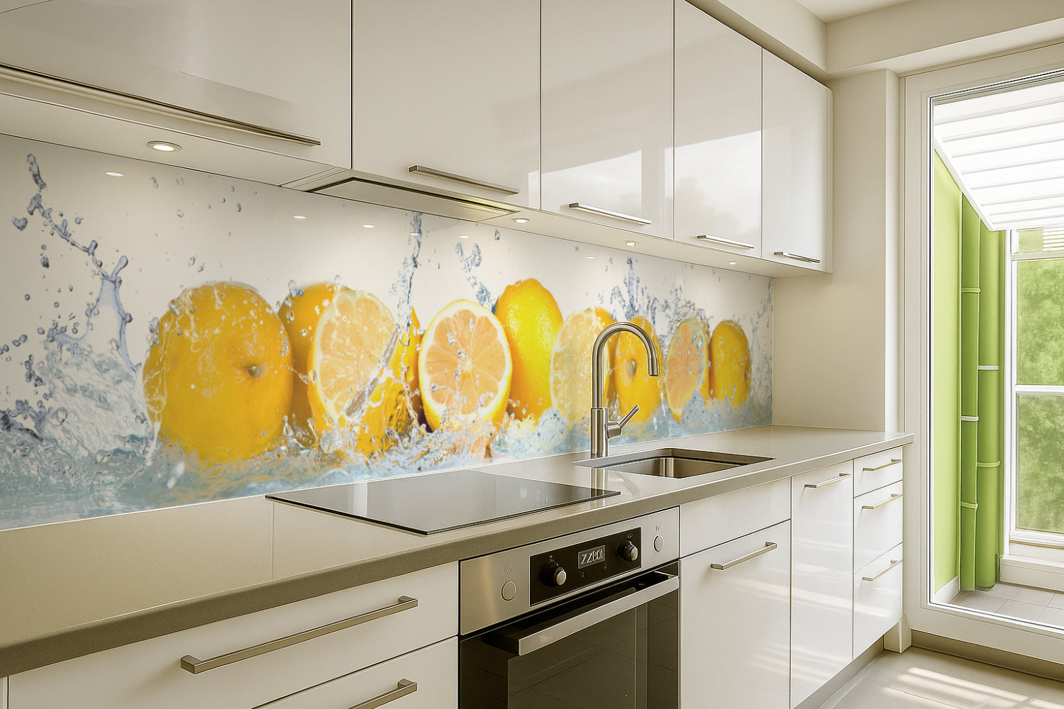 Küchenrückwand Zitronen Splash
